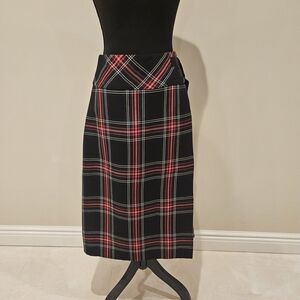 Plaid Black and Red Women's Skirt